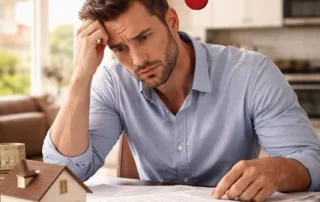 Property owner reviewing documents and feeling uncertain about the sale process in Singapore